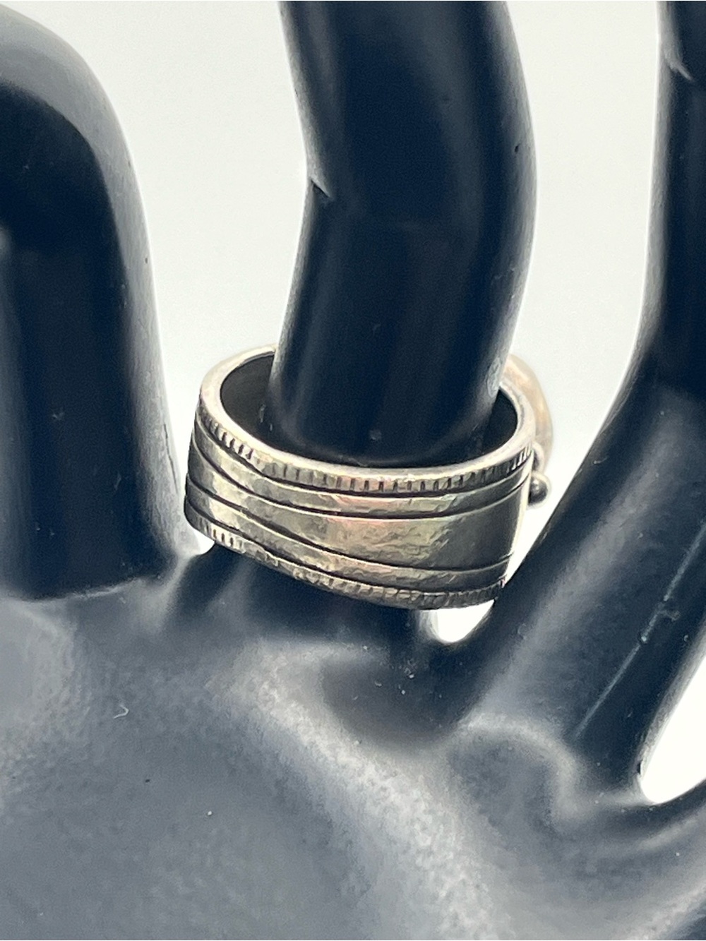 Native American Cortiz corn stalk sterling silver orange cabochon ring size 7.5 - Picture 5 of 15
